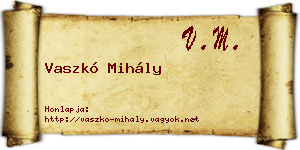 Vaszkó Mihály névjegykártya