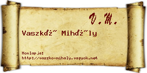 Vaszkó Mihály névjegykártya
