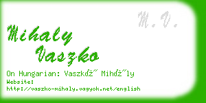 mihaly vaszko business card